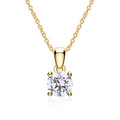 14-karaats gouden ketting met Diamant, LAB grown