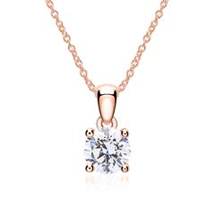 Ketting in 14k rose goud met Diamant, LAB grown