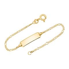 14 karaat gouden armband: ID armband goud 14cm