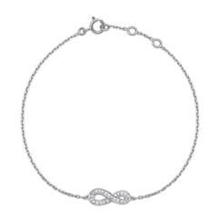 Armband 14 karaat witgoud 8 Diamanten 0,024 ct.