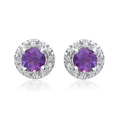 585er Ohrringe Amethysten 8 Diamanten