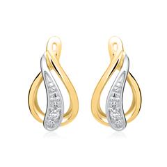 Ohrringe 585er Gelbgold 2 Diamanten 0,0112 ct.