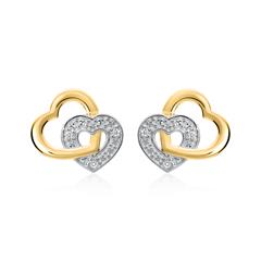 Herzohrstecker aus 14K Gold mit Diamanten