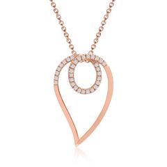 Diamanten ketting 0.083 ct totaal 14 karaat roségoud