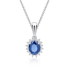 Ketting met Saffier en Diamanten 0,567 ct totaal