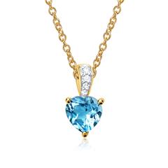 14 karaat gouden ketting Topaas 4 Diamanten 0.0253 ct.