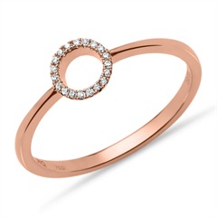 Diamant ring 18 karaat roségoud 0,05 ct graveerbaar