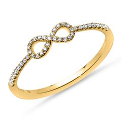 Infinity Diamanten ring 0.14 ct 18 karaat geelgoud