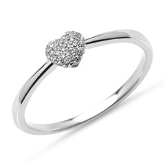 Diamant ring hart motief 0.10 ct 18 karaat witgoud