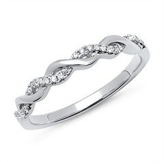 Elegante 18 karaat gedraaide ring 26 Diamanten