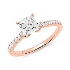 Diamanten ring 18 karaat rose goud