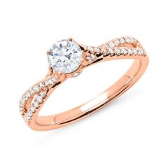 Ring 18 karaat roségoud met Diamanten