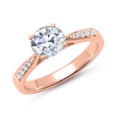 Diamanten ring 18 karaat rose goud