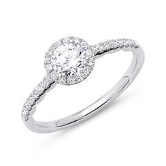 950 platina halo ring met Diamanten