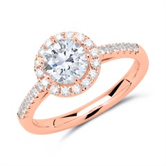 14 karaat roségouden Diamanten ring