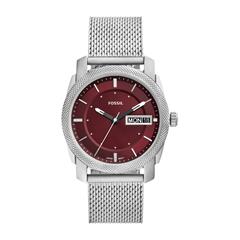 4064092233292 - Quarzuhr FOSSIL MACHINE FS6014 Armbanduhren rot (silberfarben) Herren Quarzuhren