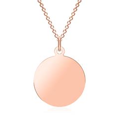 Cirkel graveer ketting in 14k rose goud