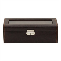 1002935600002 - Uhrenbox für 4 Uhren braun cognac