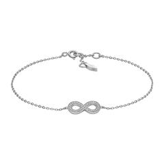 Infinity armband voor dames in sterling zilver, zirkonia