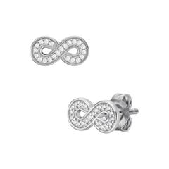 Infinity oorstekers voor dames in 925 zilver met zirkonia