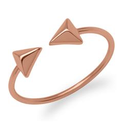 Ring piramide zilver roségoud verguld