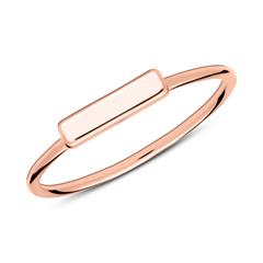 Ring in staafvorm in 925 sterling zilver roségoud verguld