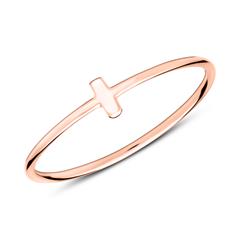 Staafring in roségoud verguld 925 sterling zilver