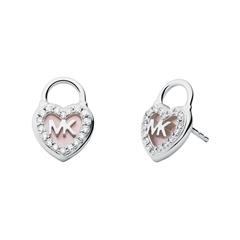 4064092127607 - Ohrringe - Mother of Pearl Heart Lock Stud Earrings - in silver - Ohrringe für Damen