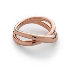 Damesring waves twisted in sterling zilver, rosé