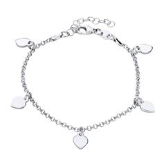 925 sterling zilveren armband met hartjes hangers