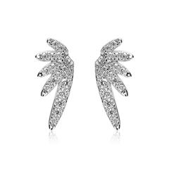 Stud oorbellen wings van sterling zilver met Zirkonia