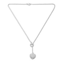 Zilveren ketting Zirkonia y-ketting 50cm