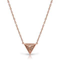 Ketting piramide hanger roségoud verguld kubusvormige Zirkonia