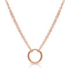 Ketting ronde hanger roségoud verguld