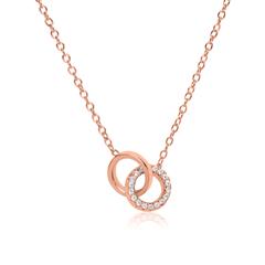 Ketting 925 sterling zilver roségoud vergulde Zirkonia cirkels