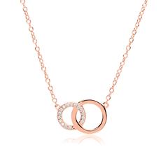 Dames ketting cirkels 925 sterling zilver roségoud verguld