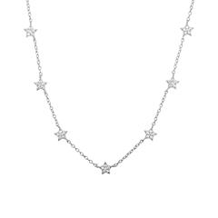 Sterren ketting in 925 sterling zilver met Zirkonia