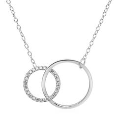 925 sterling zilveren cirkels ketting met Zirkonia