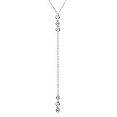 Y-ketting in sterling zilver met Zirkonia