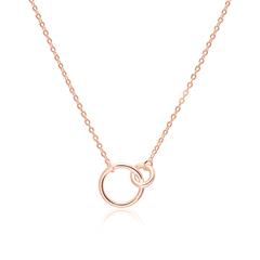 Dames ketting cirkels in roségoud verguld 925 sterling zilver