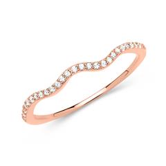 Filigraan roségouden ring 925 zilveren Zirkonia