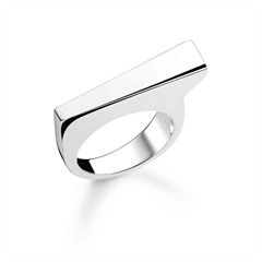 Ring klassieke bar in sterling zilver