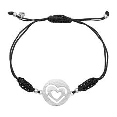 Armband van textiel met zilverkleurig element vetersluiting