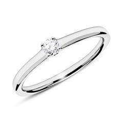 14k witgouden verlovingsring met Diamant 0.10 ct.