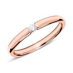 14k rosegouden verlovingsring met Diamant 0.05 ct.