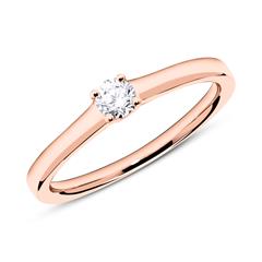 Verlovingsring in 14k rosegoud met Diamant 0.15 ct.