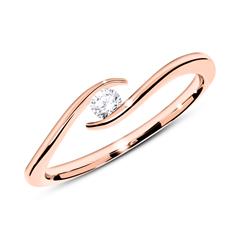 18 karaat roségouden verlovingsring met Diamant 0.10 ct.