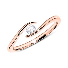 18k roségouden verlovingsring met Diamant 0.15 ct.