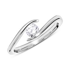 14k witgouden verlovingsring met Diamant 0.25 ct.