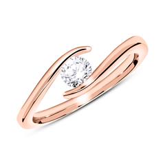 14k roségouden verlovingsring met Diamant 0.25 ct.